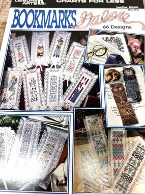 Bookmarks Galore Cross-Stitch Pattern Book 66 Designs Floral & Inspirational Mot